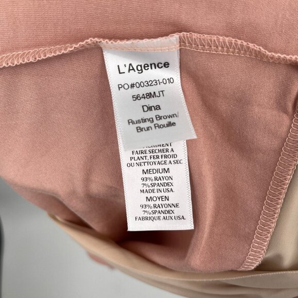 L’AGENCE Dina One Shoulder Bodysuit Size M Rusting Brown Basic Stretch - Picture 7 of 8